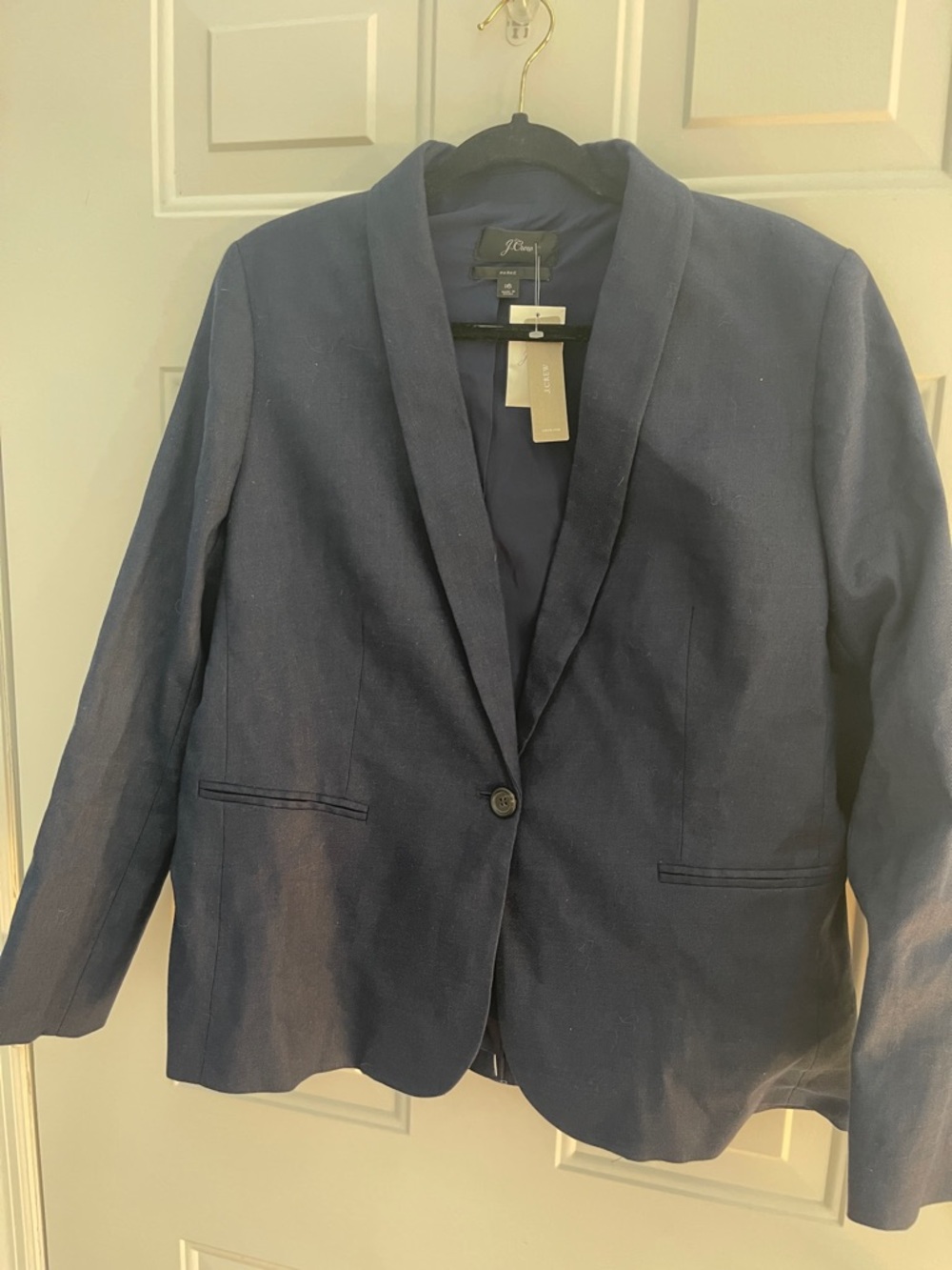 J. Crew Navy Single-Button Shawl-Collar Blazer